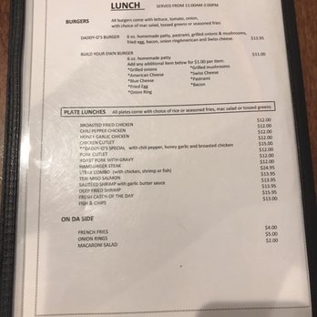 Daddy O’s - The menu is simple, could use alittle more Pop. But simple and basic is great too. - New American Near Me - Lihue, Hawaii