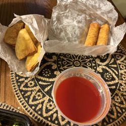 New Dragon Village - Cream cheese wontons/Crab Rangoons and egg rolls