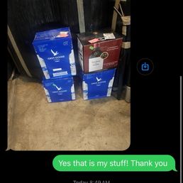 Asking for confirmation that my belongings were still in the warehouse