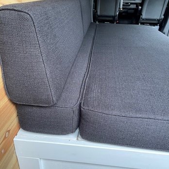 Krupp's Upholstery - The cushion is hinged so the truck lid can lift - Furniture Reupholstery Near Me - Campbell, California
