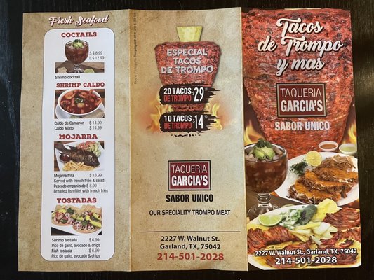 Menu photo 5 Taqueria Garcia’s Garland, TX