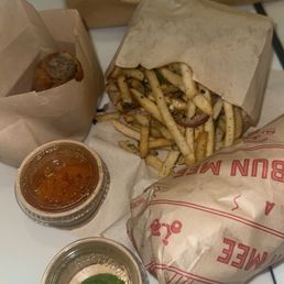 Salt & Pepper Fries Momma Tran Crispy Pork Egg Rolls Five Spice Chicken Banh Mi Vanilla Lychee Refresher Salt & Pepper Fries Momma Tran Crispy Pork Egg Rolls Five Spice Chicken Banh Mi Vanilla Lychee Refresher