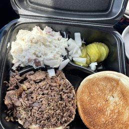 Chopped Brisket Sandwich & Potato Salad Chopped Brisket Sandwich & Potato Salad
