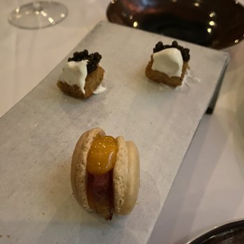 Spago - maple bacon macaron (the best ever) and salty hash browns - New American Near Me - Beverly Hills, California