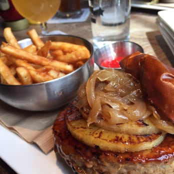 Empire - Key West turkey burger w/ maple bourbon glaze, pineapple, caramelized onions, chili garlic aioli   Delicious!!! - Burgers Near Me - Naperville, Illinois