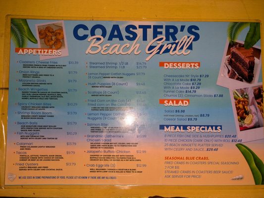 Menu photo 4 Coasters Beach Grill Hampton, VA