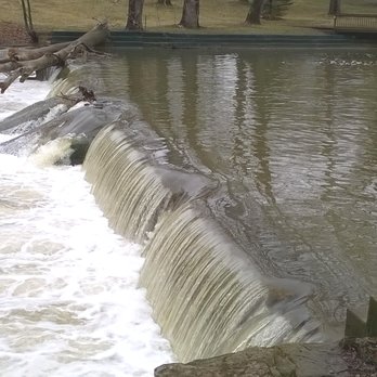 Pendleton Falls Park - not a large fall, but lots of water flowing by - Parks Near Me - Pendleton, Indiana