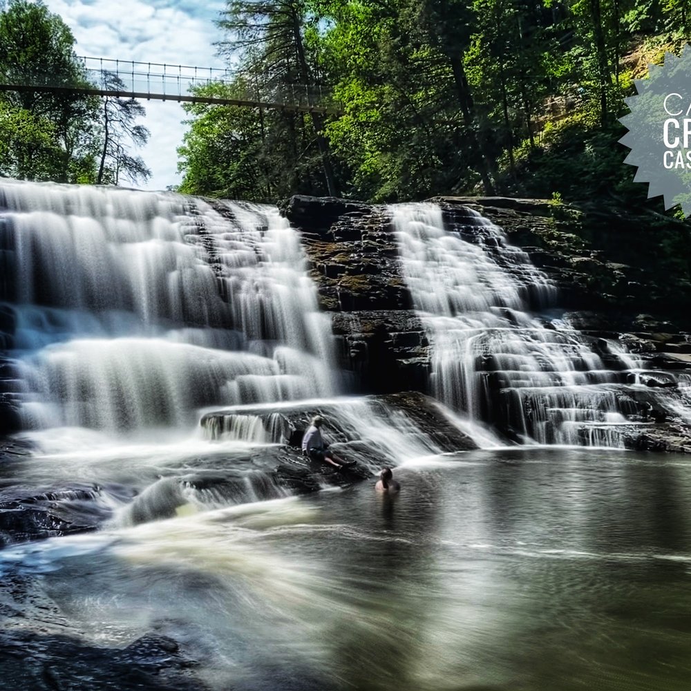 Fall Creek Falls State Park - Suspension bridge above the CASCADES is just behind the Betty Dunn Nature Center - Parks Near Me - Spencer, Tennessee