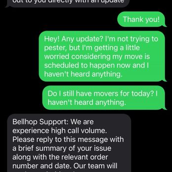 Bellhop Moving - Screenshots of the support texts. - Movers Near Me - Washington, DC, District of Columbia Bellhop Moving - Screenshots of the support texts. - Movers Near Me - Washington, DC, District of Columbia