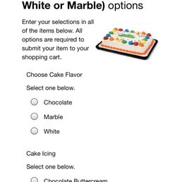 Quarter sheet custom cake ($16.99) order process
