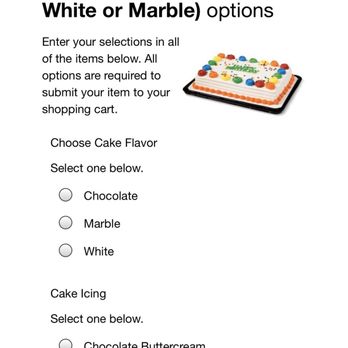 Raley's - Quarter sheet custom cake ($16.99) order process - Grocery Near Me - Fairfield, California