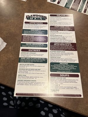 Menu photo 1 Dawsons On Main Indianapolis, IN