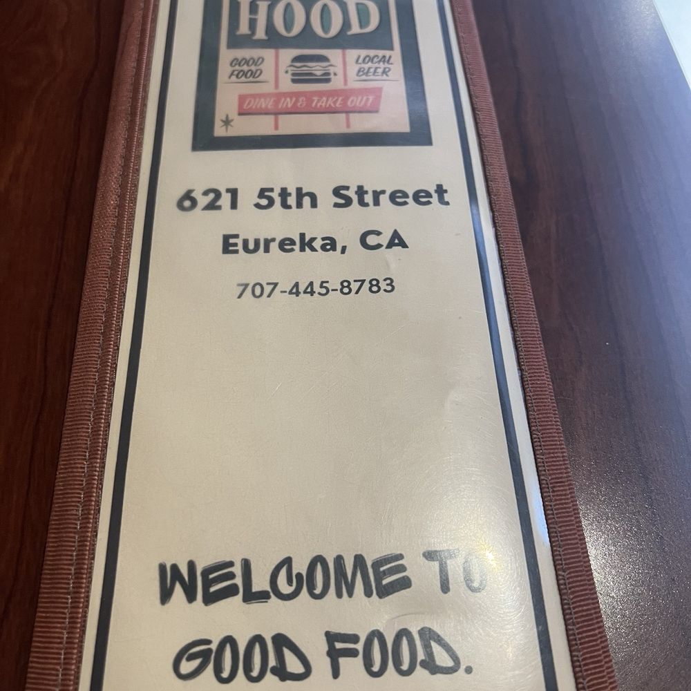 The Hood Eureka - Front of menu - Burgers Near Me - Eureka, California The Hood Eureka - Front of menu - Burgers Near Me - Eureka, California