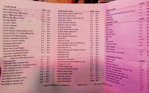 Menu photo 7 Broadway Brewhouse & Mojo Nashville, TN