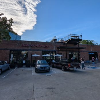 Emmy Squared Pizza - West Midtown - Outside. Storefront. Patio. Free parking in front. Spaces are limited to about 10. Otherwise, park at the Brickworks or the Brady (paid). - Pizza Near Me - Atlanta, Georgia