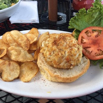 The Lighthouse Restaurant & Dock Bar - Broiled crab cake. All crab meat, very little filler. Comes with homemade chips. All very good! - Bars Near Me - Solomons, Maryland The Lighthouse Restaurant & Dock Bar - Broiled crab cake. All crab meat, very little filler. Comes with homemade chips. All very good! - Bars Near Me - Solomons, Maryland