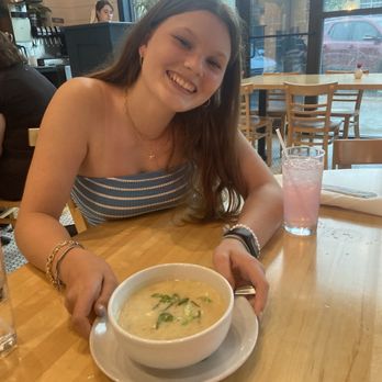 Coquina Fishbar - Salmon chowder and my beautiful daughter. - Seafood Near Me - Wilmington, North Carolina