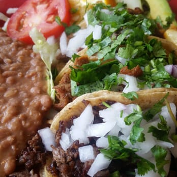Los Compadres Mexican Restaurant - 3 tacos combo with asada, lengua, and tripa on corn - Mexican Near Me - Kenosha, Wisconsin