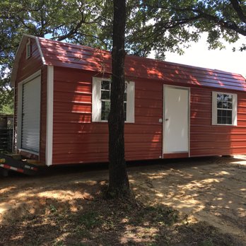 JM Portable Buildings - 12' x 24' Red Classic Barn with garage door and side door - Sheds & Outdoor Storage Near Me - Bryan, Texas JM Portable Buildings - 12' x 24' Red Classic Barn with garage door and side door - Sheds & Outdoor Storage Near Me - Bryan, Texas