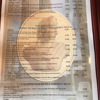 Apollo Restaurant - Pizza menu - Pizza Near Me - Seward, Alaska