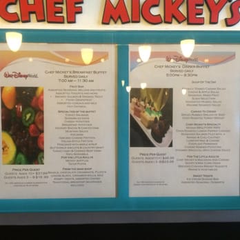 Chef Mickey's - Menu. - American Near Me - Lake Buena Vista, Florida