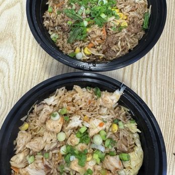 A Lot Fried Rice - Chicken fried rice on the bottom and bbq beef rice on top! - Japanese Near Me - Kissimmee, Florida A Lot Fried Rice - Chicken fried rice on the bottom and bbq beef rice on top! - Japanese Near Me - Kissimmee, Florida