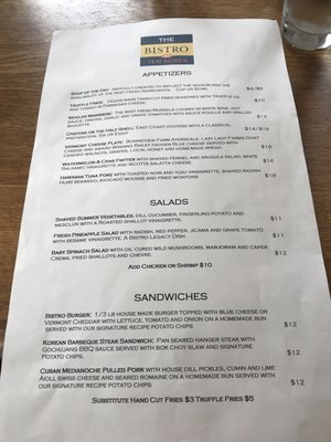 Menu photo 4 The Bistro At Ten Acres Stowe, VT Menu photo 4 The Bistro At Ten Acres Stowe, VT