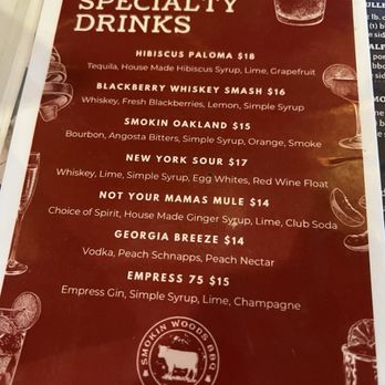 Smokin Woods BBQ - Happy Hour Menu - Barbeque Near Me - Oakland, California Smokin Woods BBQ - Happy Hour Menu - Barbeque Near Me - Oakland, California