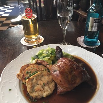 Gasthaus Brungs - Duck quarter with dumplings and leeks. - Beer Garden Near Me - Cologne, NW