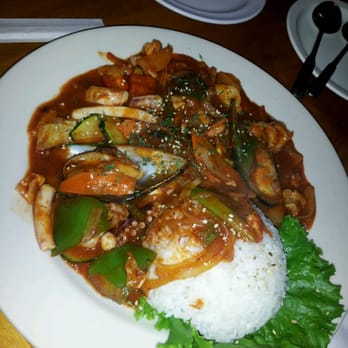 Dan Sung Sa - Spicy seafood over rice! Hella spicy!!!! Aaaahhhhh - Korean Near Me - Oakland, California