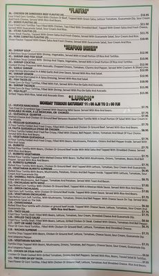 Menu photo 2 El Mariachi Mexican Restaurant Prattville, AL