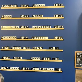 Holy Shot Coffee Shop - Cute menu board! - Cafes Near Me - Reims, 51
