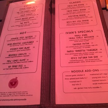 Ivan Ramen - Menu - Ramen Near Me - New York, New York