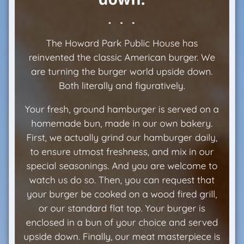 Howard Park Public House - Description of burgers - Desserts Near Me - South Bend, Indiana