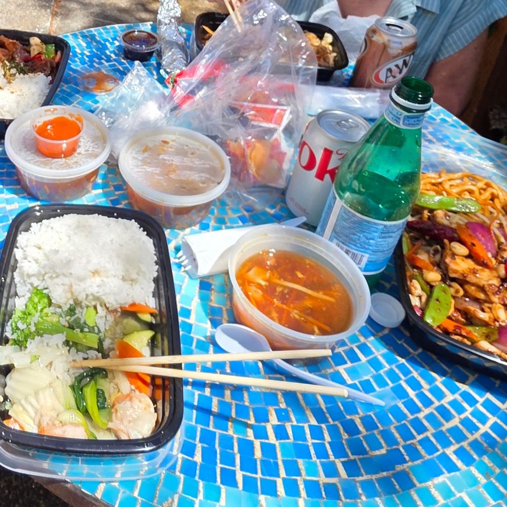 Mongolian Beef, shrimp and veg, Kung Pao chicken and Mu Shu Pork. Can with hot and sour soup. Mongolian Beef, shrimp and veg, Kung Pao chicken and Mu Shu Pork. Can with hot and sour soup.
