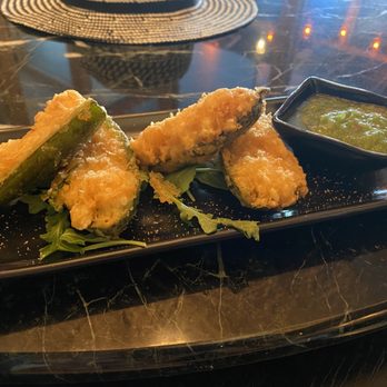 RedFarm - SHRIMP-STUFFED JALAPENO POPPERS (4), TOMATILLO SAUCE - Chinese Near Me - Austin, Texas RedFarm - SHRIMP-STUFFED JALAPENO POPPERS (4), TOMATILLO SAUCE - Chinese Near Me - Austin, Texas