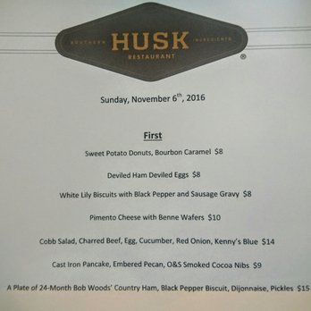 Husk - Brunch menu, starters. Sunday 2016-11-06 - Southern Near Me - Nashville, Tennessee