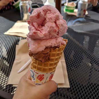 Ice Cream Alley - This is one (1/2 strawberry and 1/2 Rocky road at the bottom) - Ice Cream & Frozen Yogurt Near Me - McCall, Idaho Ice Cream Alley - This is one (1/2 strawberry and 1/2 Rocky road at the bottom) - Ice Cream & Frozen Yogurt Near Me - McCall, Idaho