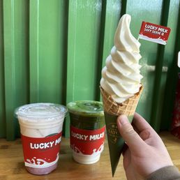 Lucky Milk Matcha Latte Strawberry Lucky Milk Latte Lucky Milk Soft Serve Lucky Milk Matcha Latte Strawberry Lucky Milk Latte Lucky Milk Soft Serve