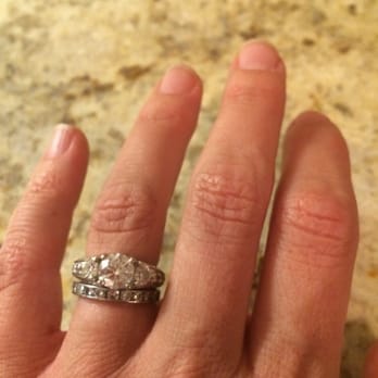 Jewelry Tech - Byron Blodgett - My engagement ring - an estate setting with a new diamond in the center. Channel set diamond eternity band as my wedding band. I love this. - Jewelry Near Me - Santa Rosa, California