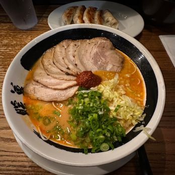 Ramen Danbo - Miso Ramen with Pork Gyoza Platter and a side of Pork Rice Bowl. Delicious! - Ramen Near Me - Seattle, Washington Ramen Danbo - Miso Ramen with Pork Gyoza Platter and a side of Pork Rice Bowl. Delicious! - Ramen Near Me - Seattle, Washington