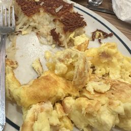 Cold but crusty eggs. Cold but crusty eggs.