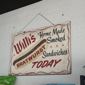 Willi's Sausage - In house sign showcasing Home Made Bratwurst - Meat Shops Near Me - Frankenmuth, Michigan Willi's Sausage - In house sign showcasing Home Made Bratwurst - Meat Shops Near Me - Frankenmuth, Michigan
