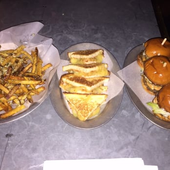 Library Bar - Garlic Parm Fries, Grilled Cheese, and Chorizo Sliders ... Oh my! - New American Near Me - Los Angeles, California Library Bar - Garlic Parm Fries, Grilled Cheese, and Chorizo Sliders ... Oh my! - New American Near Me - Los Angeles, California