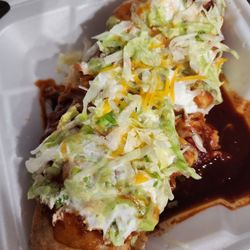 Frybread Fanatics! - The red sauce fry bread!! My favorite! Look how pretty!
