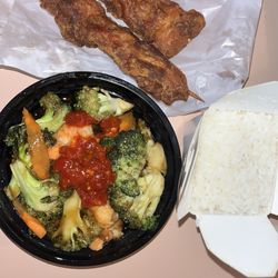 Peking House - Chicken teriyaki and shrimp and broccoli
