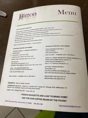 Menu photo 2 Bitton Bistro Cafe Islamorada, FL