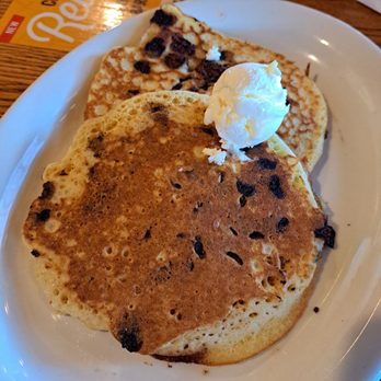 Cracker Barrel Old Country Store - Chocolate chip pancakes with butter - American Near Me - Sheffield Lake, Ohio