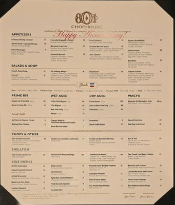 Menu photo 1 801 Chophouse Des Moines, IA