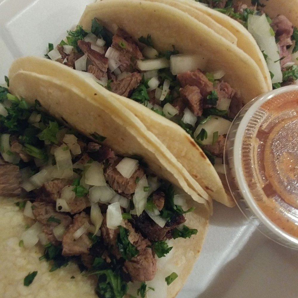 Steak tacos. Very clean presentation
